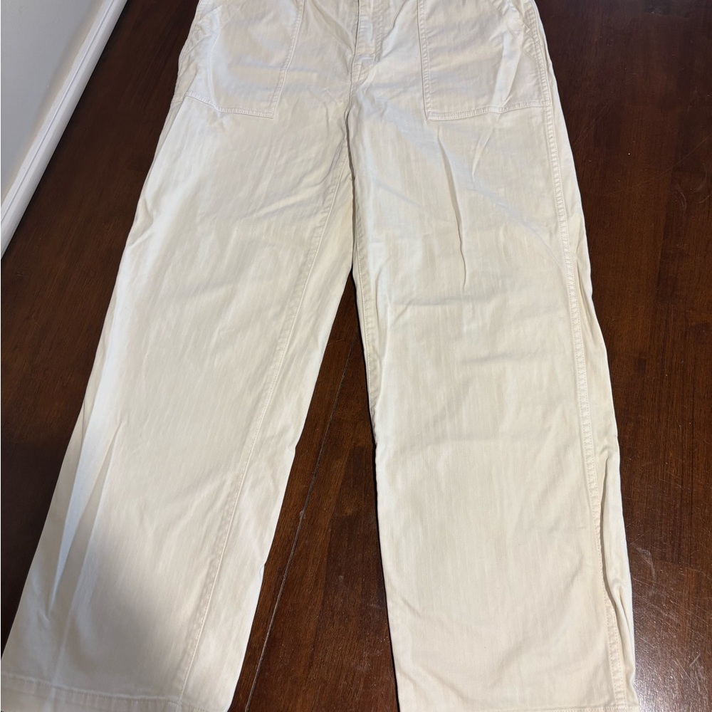 Madewell women’s light cream vintage twill barrel leg pant